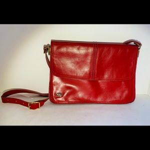 Vintage Phillipe Red Leather Crossbody Bag